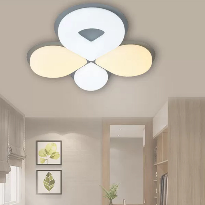 Kids Flower Plastic Ceiling Lighting LED Flush Mount Light Fixture in Grey/White/Coffee for Children Bedroom Clearhalo 'Ceiling Lights' 'Close To Ceiling Lights' 'Close to ceiling' 'Flush mount' Lighting' 810361