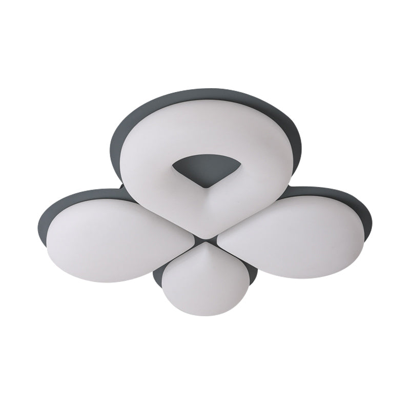 Kids Flower Plastic Ceiling Lighting LED Flush Mount Light Fixture in Grey/White/Coffee for Children Bedroom Clearhalo 'Ceiling Lights' 'Close To Ceiling Lights' 'Close to ceiling' 'Flush mount' Lighting' 810362