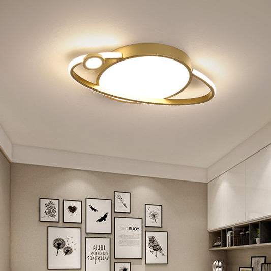 Gold Circle Flush Mount Spotlight Modern LED Acrylic Flush Ceiling Light Fixture in Warm/White Light Clearhalo 'Ceiling Lights' 'Close To Ceiling Lights' 'Close to ceiling' 'Flush mount' Lighting' 810408