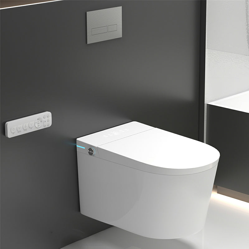 Contemporary Antimicrobial Wall Hung Toilet Set with Temperature Control Embedded Tanker Clearhalo 'Bathroom Remodel & Bathroom Fixtures' 'Bidets' 'Home Improvement' 'home_improvement' 'home_improvement_bidets' 'Toilets & Bidets' 8105642