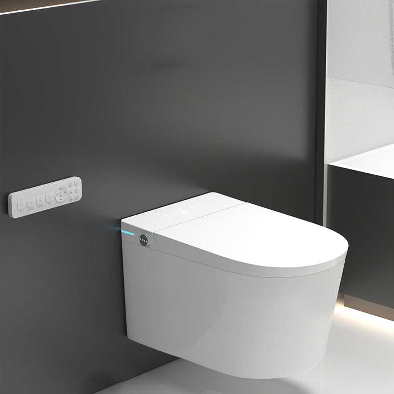 Contemporary Antimicrobial Wall Hung Toilet Set with Temperature Control Integrated Tanker Clearhalo 'Bathroom Remodel & Bathroom Fixtures' 'Bidets' 'Home Improvement' 'home_improvement' 'home_improvement_bidets' 'Toilets & Bidets' 8105643