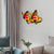 2 Lights Butterfly Sconce Light Stained Glass Rustic Lodge Vanity Lighting in Brass Red Clearhalo 'Industrial' 'Middle century wall lights' 'Tiffany wall lights' 'Tiffany' 'Wall Lamps & Sconces' 'Wall Lights' Lighting' 8106