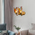 2 Lights Butterfly Sconce Light Stained Glass Rustic Lodge Vanity Lighting in Brass Yellow Clearhalo 'Industrial' 'Middle century wall lights' 'Tiffany wall lights' 'Tiffany' 'Wall Lamps & Sconces' 'Wall Lights' Lighting' 8112