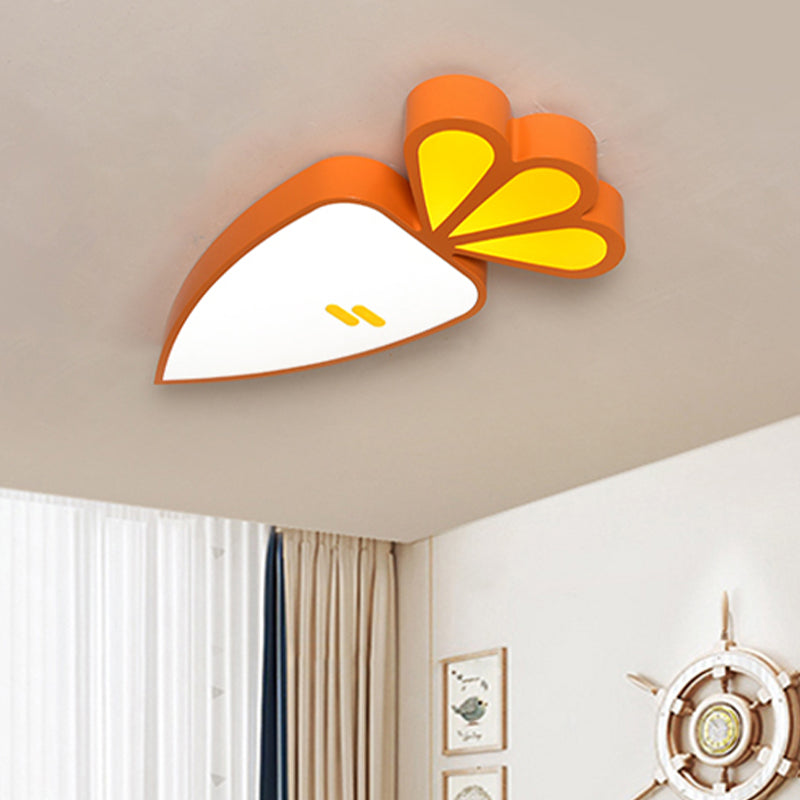 Cartoon Carrot/Pepper/Pumpkin Ceiling Mount Acrylic Led Kids Room Flush Light Fixture in White Clearhalo 'Ceiling Lights' 'Close To Ceiling Lights' 'Close to ceiling' 'Flush mount' Lighting' 811418