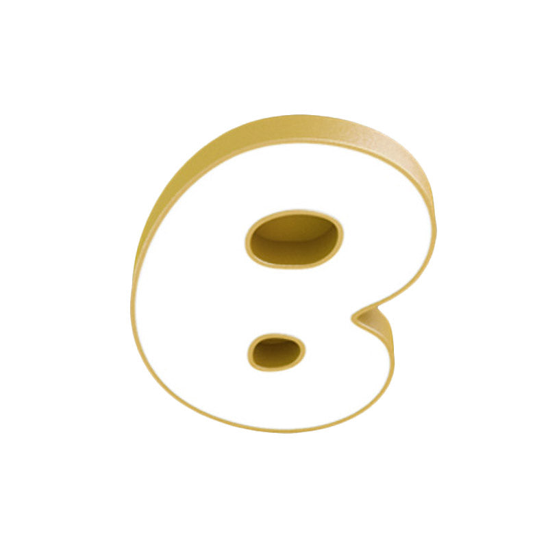 Led Kids Bedroom Close to Ceiling Light Cartoon White Flush Light with A/B/D-Letter Acrylic Shade Clearhalo 'Ceiling Lights' 'Close To Ceiling Lights' 'Close to ceiling' 'Flush mount' Lighting' 811458