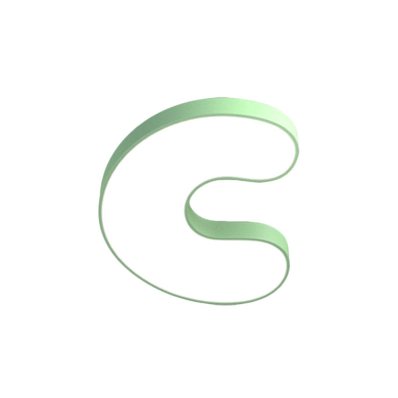 Led Kids Bedroom Close to Ceiling Light Cartoon White Flush Light with A/B/D-Letter Acrylic Shade Clearhalo 'Ceiling Lights' 'Close To Ceiling Lights' 'Close to ceiling' 'Flush mount' Lighting' 811463