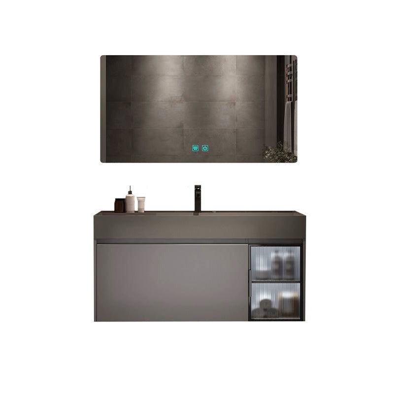 Modern Bathroom Vanity Cabinet Wall-Mounted One Drawer and Shelving Vanity & Faucet & Mirrors 47.2"L x 19.7"W x 21.7"H Smart Control Included Clearhalo 'Bathroom Remodel & Bathroom Fixtures' 'Bathroom Vanities' 'bathroom_vanities' 'Home Improvement' 'home_improvement' 'home_improvement_bathroom_vanities' 8117880