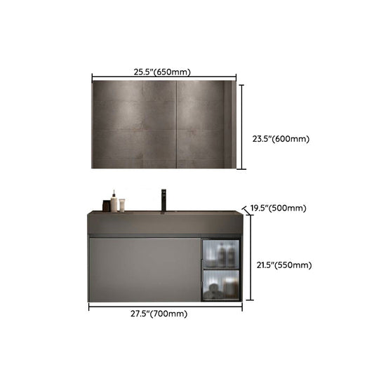 Modern Bathroom Vanity Cabinet Wall-Mounted One Drawer and Shelving Clearhalo 'Bathroom Remodel & Bathroom Fixtures' 'Bathroom Vanities' 'bathroom_vanities' 'Home Improvement' 'home_improvement' 'home_improvement_bathroom_vanities' 8117888