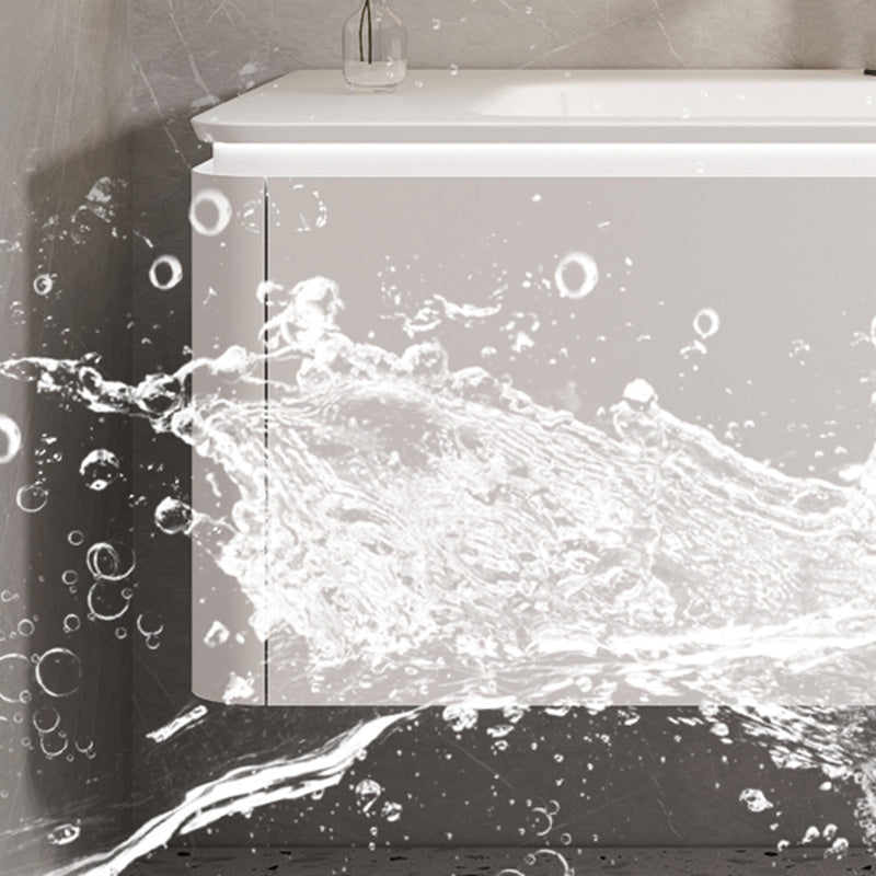 Wall Mounted Bathroom Vanity Mirror Drawer Single Sink Wood Rectangular in White Clearhalo 'Bathroom Remodel & Bathroom Fixtures' 'Bathroom Vanities' 'bathroom_vanities' 'Home Improvement' 'home_improvement' 'home_improvement_bathroom_vanities' 8118007