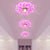 LED Ceiling Lighting Modernism Floral Beveled Crystal Flush Mount in Red for Porch, Pink/White/Warm Light Red Pink Clearhalo 'Ceiling Lights' 'Close To Ceiling Lights' 'Close to ceiling' 'Flush mount' Lighting' 812230