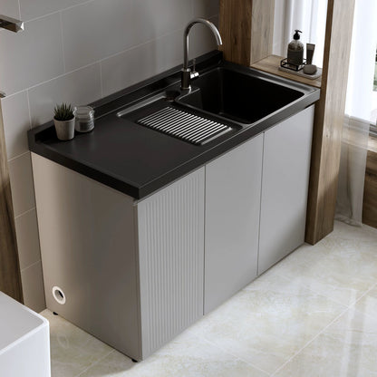 Modern Bathroom Vanity Freestanding with Soft Close Door without Faucet Stone Clearhalo 'Bathroom Remodel & Bathroom Fixtures' 'Bathroom Vanities' 'bathroom_vanities' 'Home Improvement' 'home_improvement' 'home_improvement_bathroom_vanities' 8125838