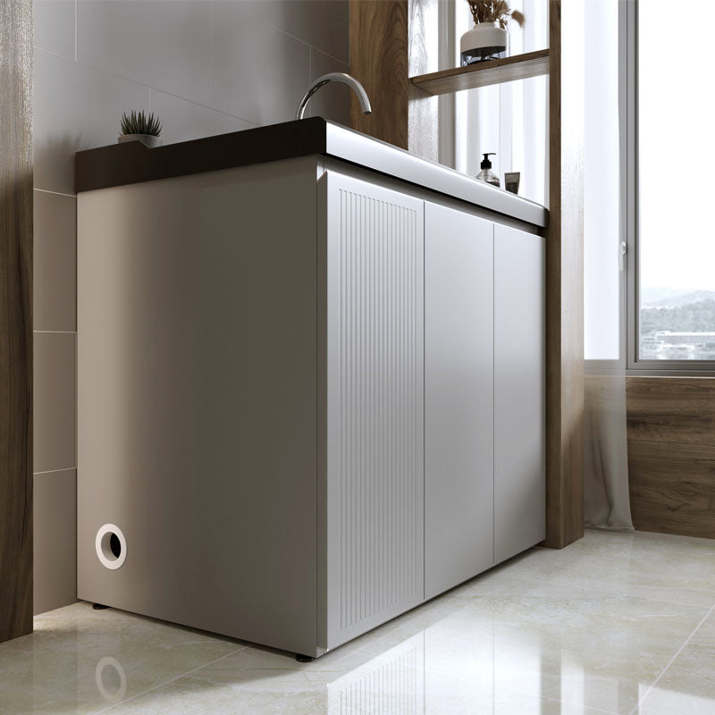 Modern Bathroom Vanity Freestanding with Soft Close Door without Faucet Clearhalo 'Bathroom Remodel & Bathroom Fixtures' 'Bathroom Vanities' 'bathroom_vanities' 'Home Improvement' 'home_improvement' 'home_improvement_bathroom_vanities' 8125839