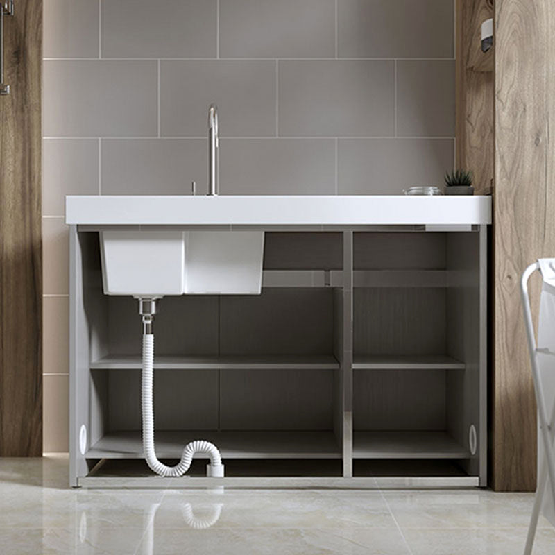 Modern Bathroom Vanity Freestanding with Soft Close Door without Faucet Clearhalo 'Bathroom Remodel & Bathroom Fixtures' 'Bathroom Vanities' 'bathroom_vanities' 'Home Improvement' 'home_improvement' 'home_improvement_bathroom_vanities' 8125841