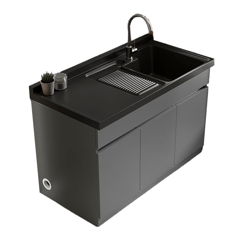 Modern Bathroom Vanity Freestanding with Soft Close Door without Faucet Clearhalo 'Bathroom Remodel & Bathroom Fixtures' 'Bathroom Vanities' 'bathroom_vanities' 'Home Improvement' 'home_improvement' 'home_improvement_bathroom_vanities' 8125845