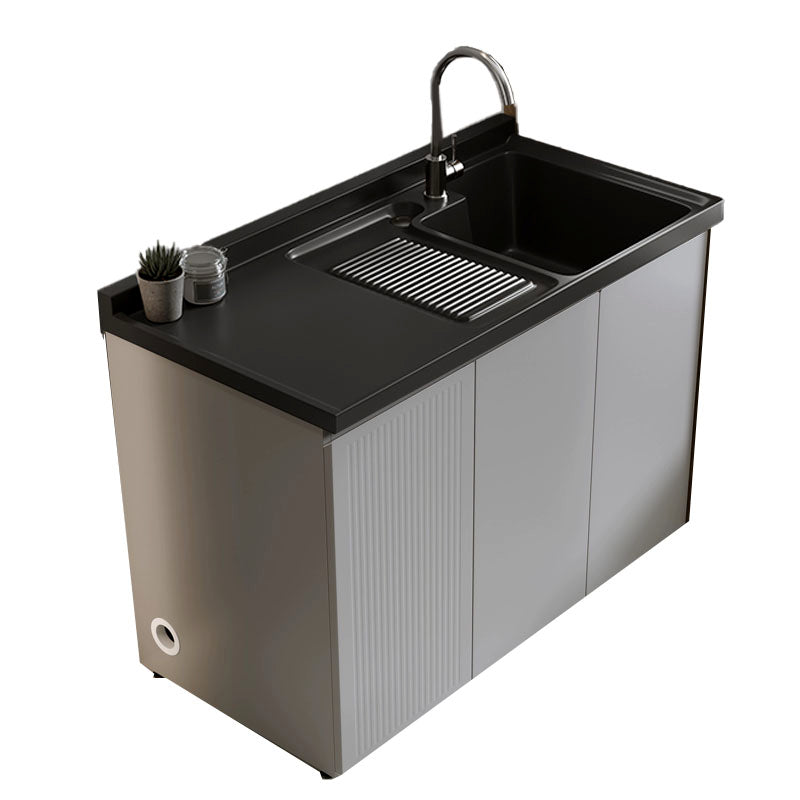 Modern Bathroom Vanity Freestanding with Soft Close Door without Faucet Clearhalo 'Bathroom Remodel & Bathroom Fixtures' 'Bathroom Vanities' 'bathroom_vanities' 'Home Improvement' 'home_improvement' 'home_improvement_bathroom_vanities' 8125850