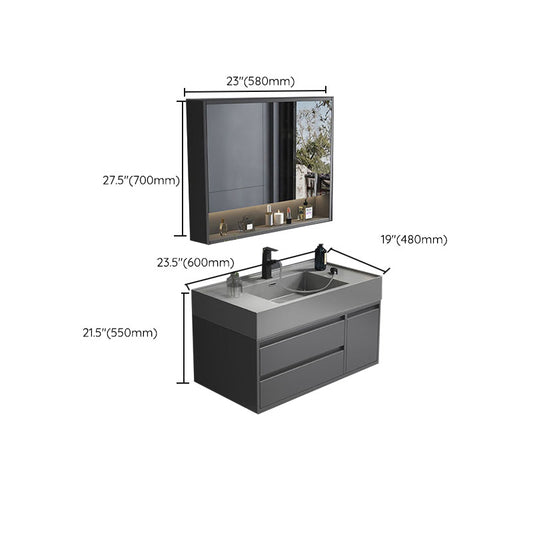 Modern Bathroom Vanity Set Freestanding with Drawers and Backsplash Included Clearhalo 'Bathroom Remodel & Bathroom Fixtures' 'Bathroom Vanities' 'bathroom_vanities' 'Home Improvement' 'home_improvement' 'home_improvement_bathroom_vanities' 8125904
