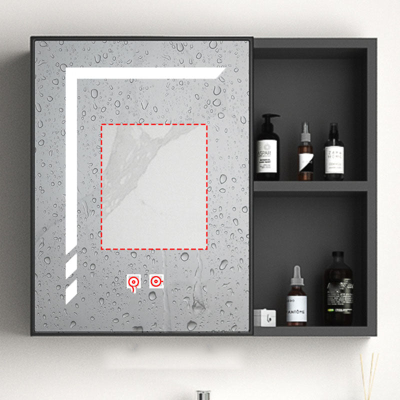 Aluminum Bathroom Vanity Set Doors Wall Mounted Doors Grey Single Sink with Mirror Clearhalo 'Bathroom Remodel & Bathroom Fixtures' 'Bathroom Vanities' 'bathroom_vanities' 'Home Improvement' 'home_improvement' 'home_improvement_bathroom_vanities' 8125946