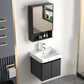 Aluminum Bathroom Vanity Set Doors Wall Mounted Doors Grey Single Sink with Mirror 20"L x 14"W x 19"H Smart Control Not Included Ceramic Clearhalo 'Bathroom Remodel & Bathroom Fixtures' 'Bathroom Vanities' 'bathroom_vanities' 'Home Improvement' 'home_improvement' 'home_improvement_bathroom_vanities' 8125947