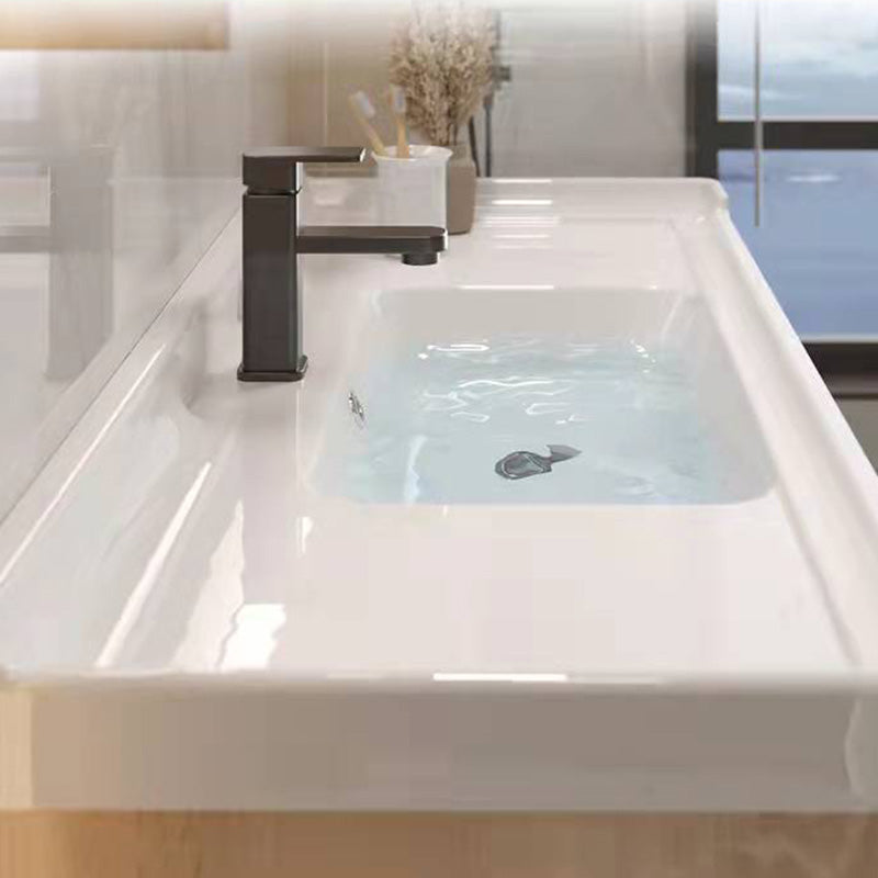 Wood Bathroom Vanity Set Mirror Rectangular Single Sink 2 Doors with Overflow Clearhalo 'Bathroom Remodel & Bathroom Fixtures' 'Bathroom Vanities' 'bathroom_vanities' 'Home Improvement' 'home_improvement' 'home_improvement_bathroom_vanities' 8125999