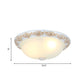 Frosted White Glass Dome Flushmount 3-Light Bedroom Flush Mount Recessed Lighting with Carved Edge Clearhalo 'Ceiling Lights' 'Close To Ceiling Lights' 'Close to ceiling' 'Flush mount' Lighting' 813341