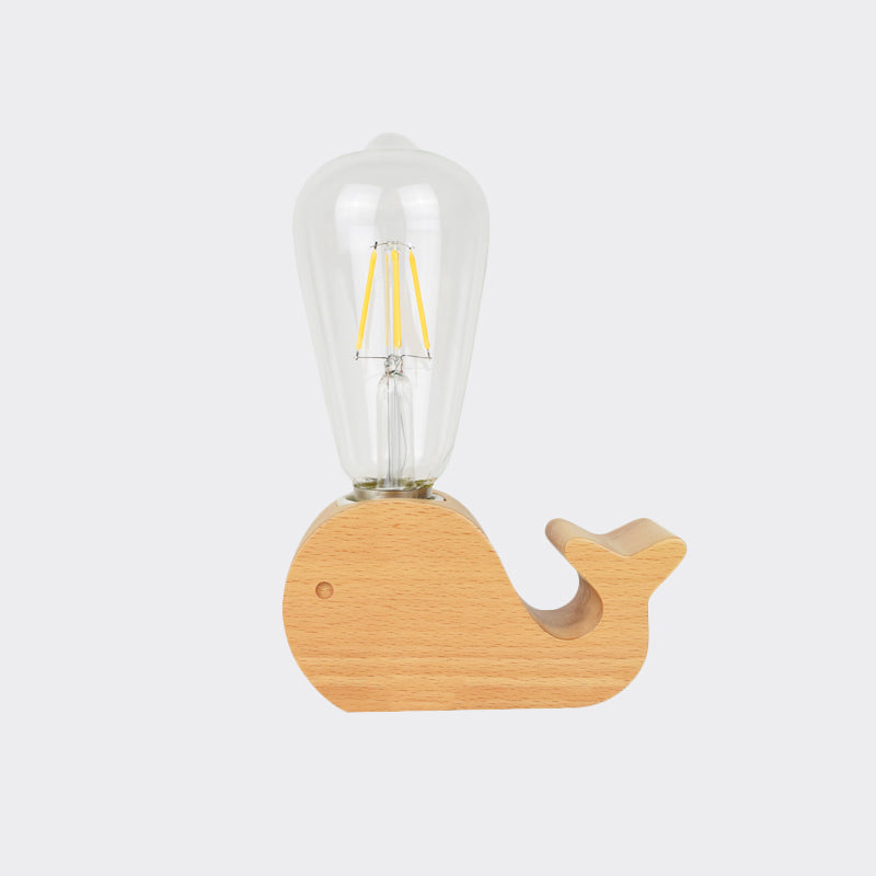 Modern Single Bulb Reading Lamp with Glass Shade Beige Sheep/Elephant/Cow Small Desk Lamp for Bedroom Clearhalo 'Lamps' 'Table Lamps' Lighting' 813498