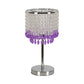 Crystal Beaded Red/Pink/Purple Table Lamp 2 Tiers Tassel Single-Bulb Modernist Nightstand Light for Bedside Clearhalo 'Lamps' 'Table Lamps' Lighting' 813526