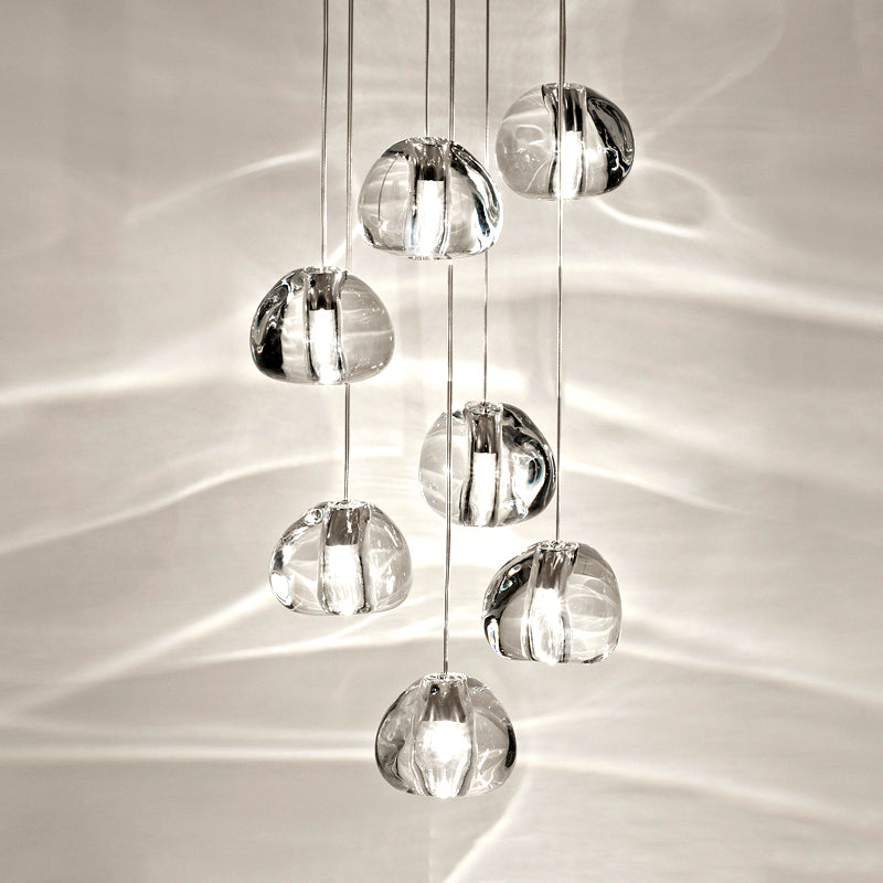 5/7 Lights Irregular Ball Cluster Pendant Light Minimal Clear Crystal Hanging Lighting for Living Room Clearhalo 'Ceiling Lights' 'Modern Pendants' 'Modern' 'Pendant Lights' 'Pendants' Lighting' 813608