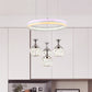 LED Cluster Pendant Simple Living Room Hoop Design Ceiling Lamp with Wine Glass Clear Faceted Crystal Shade Clearhalo 'Ceiling Lights' 'Modern Pendants' 'Modern' 'Pendant Lights' 'Pendants' Lighting' 813642