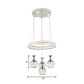LED Cluster Pendant Simple Living Room Hoop Design Ceiling Lamp with Wine Glass Clear Faceted Crystal Shade Clearhalo 'Ceiling Lights' 'Modern Pendants' 'Modern' 'Pendant Lights' 'Pendants' Lighting' 813644
