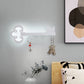 Key Bedroom Sconce Lamp Metal Led Cartoon Wall Mounted Lighting in Black/White/Pink with Hook White Clearhalo 'Wall Lamps & Sconces' 'Wall Lights' Lighting' 813760