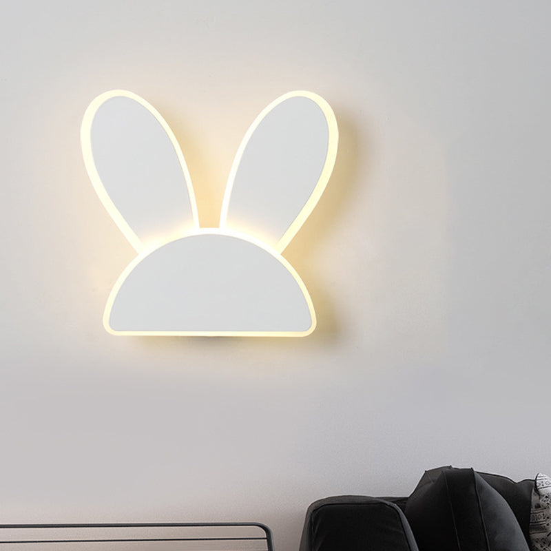Rabbit Wall Sconce Light Fixture Kids Iron Black/White LED Wall Mounted ...