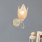White Floral Wall Sconce Light Traditionalism Frosted Glass 1 Head Living Room Wall Lighting White C Clearhalo 'Wall Lamps & Sconces' 'Wall Lights' Lighting' 813861
