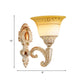 Curved Arm Metal Wall Lamp Vintage 1/2-Head Living Room Sconce with Flared Beige Glass Shade Clearhalo 'Wall Lamps & Sconces' 'Wall Lights' Lighting' 813887