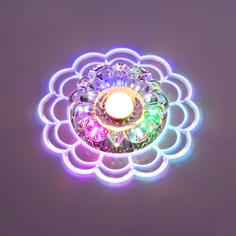 Clear Crystal Blossom Flush Mount Light Fixture Modernism LED Porch ...