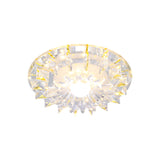 LED Flush Mount Minimalist Corridor Ceiling Light Fixture with Floral Clear Crystal Shade in Warm/White/Multi Color Light Clearhalo 'Ceiling Lights' 'Close To Ceiling Lights' 'Close to ceiling' 'Flush mount' Lighting' 814065