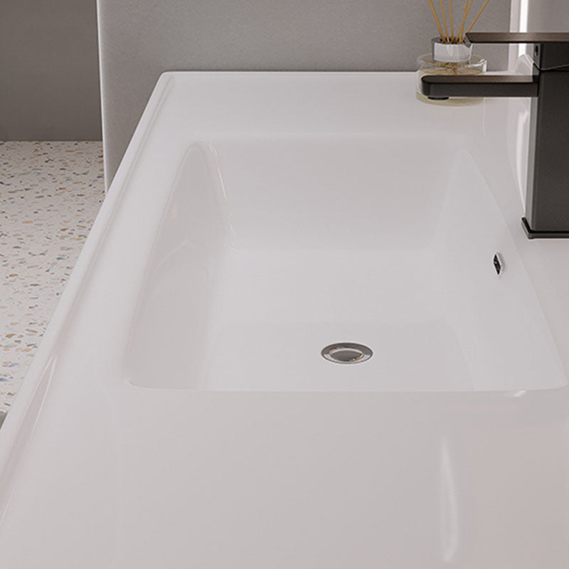 Wood Frame Bathroom Vanity Rectangular 2 Drawers Wall-Mounted Single Sink with Door Clearhalo 'Bathroom Remodel & Bathroom Fixtures' 'Bathroom Vanities' 'bathroom_vanities' 'Home Improvement' 'home_improvement' 'home_improvement_bathroom_vanities' 8141818