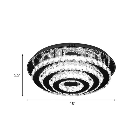 Tiered Ring Crystal Flush Mount Light Fixture Simple Style LED Bedroom Ceiling Flush in Chrome Clearhalo 'Ceiling Lights' 'Close To Ceiling Lights' 'Close to ceiling' 'Flush mount' Lighting' 814189