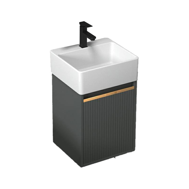 Modern Bathroom Vanity Metal Base Wall-Mounted with Soft Close Door Bathroom Vanity 13"L x 11"W x 20"H Clearhalo 'Bathroom Remodel & Bathroom Fixtures' 'Bathroom Vanities' 'bathroom_vanities' 'Home Improvement' 'home_improvement' 'home_improvement_bathroom_vanities' 8141987