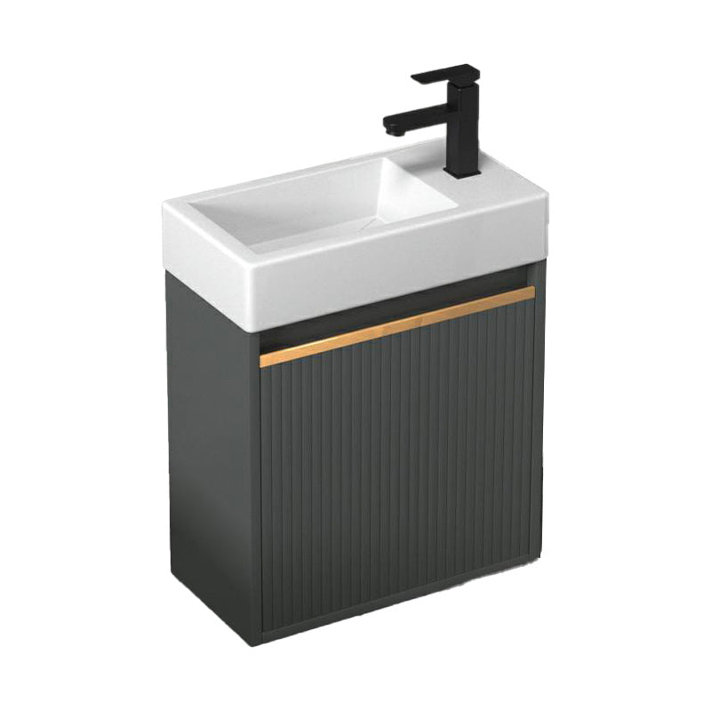 Modern Bathroom Vanity Metal Base Wall-Mounted with Soft Close Door Bathroom Vanity 15"L x 7"W x 19"H Clearhalo 'Bathroom Remodel & Bathroom Fixtures' 'Bathroom Vanities' 'bathroom_vanities' 'Home Improvement' 'home_improvement' 'home_improvement_bathroom_vanities' 8141993