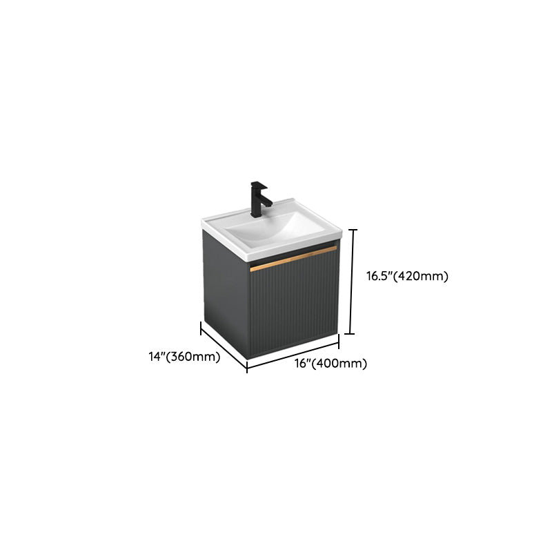 Modern Bathroom Vanity Metal Base WallMounted with Soft Close Door