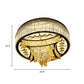 Drum Living Room Flush Mount Lighting Fixture Modern Tan Crystal LED White Ceiling Light with Waveform Frame Clearhalo 'Ceiling Lights' 'Close To Ceiling Lights' 'Close to ceiling' 'Flush mount' Lighting' 814201