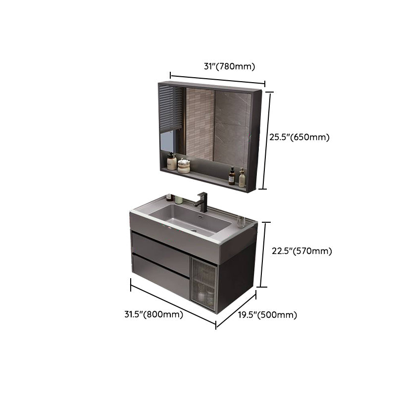 Overflow Bathroom Vanity Stone Mirror Waterproof Wall Mount Single Sink with 2 Drawers Clearhalo 'Bathroom Remodel & Bathroom Fixtures' 'Bathroom Vanities' 'bathroom_vanities' 'Home Improvement' 'home_improvement' 'home_improvement_bathroom_vanities' 8142023