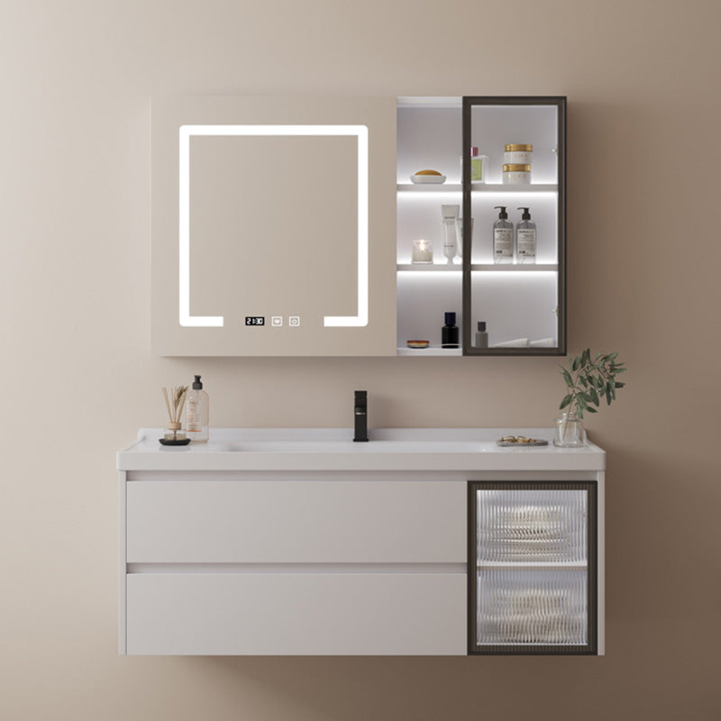 Modern Space Saver Vanity Wall Mount Ceramic Top Backsplash Included Clearhalo 'Bathroom Remodel & Bathroom Fixtures' 'Bathroom Vanities' 'bathroom_vanities' 'Home Improvement' 'home_improvement' 'home_improvement_bathroom_vanities' 8142060