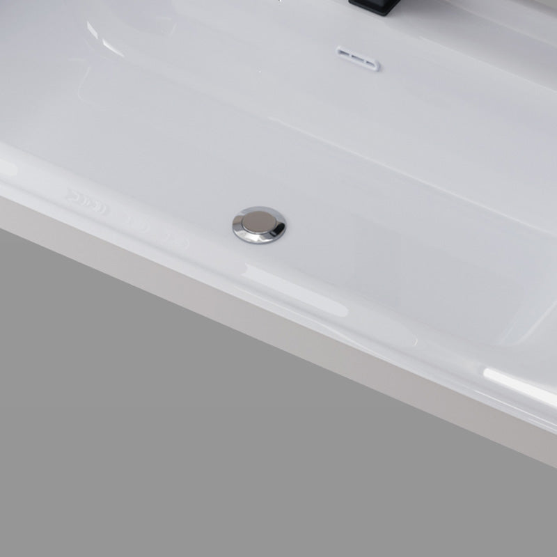 Modern Space Saver Vanity Wall Mount Ceramic Top Backsplash Included Clearhalo 'Bathroom Remodel & Bathroom Fixtures' 'Bathroom Vanities' 'bathroom_vanities' 'Home Improvement' 'home_improvement' 'home_improvement_bathroom_vanities' 8142071