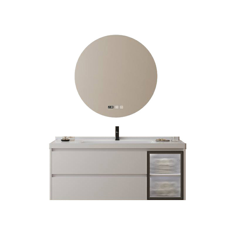 Modern Space Saver Vanity Wall Mount Ceramic Top Backsplash Included Vanity & Faucet & Mirrors 40"L x 20"W x 20"H Smart Control Included Clearhalo 'Bathroom Remodel & Bathroom Fixtures' 'Bathroom Vanities' 'bathroom_vanities' 'Home Improvement' 'home_improvement' 'home_improvement_bathroom_vanities' 8142078