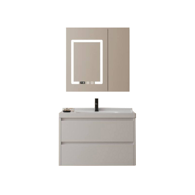 Modern Space Saver Vanity Wall Mount Ceramic Top Backsplash Included Vanity & Faucet & Mirror Cabinet 24"L x 20"W x 20"H Smart Control Included Clearhalo 'Bathroom Remodel & Bathroom Fixtures' 'Bathroom Vanities' 'bathroom_vanities' 'Home Improvement' 'home_improvement' 'home_improvement_bathroom_vanities' 8142083