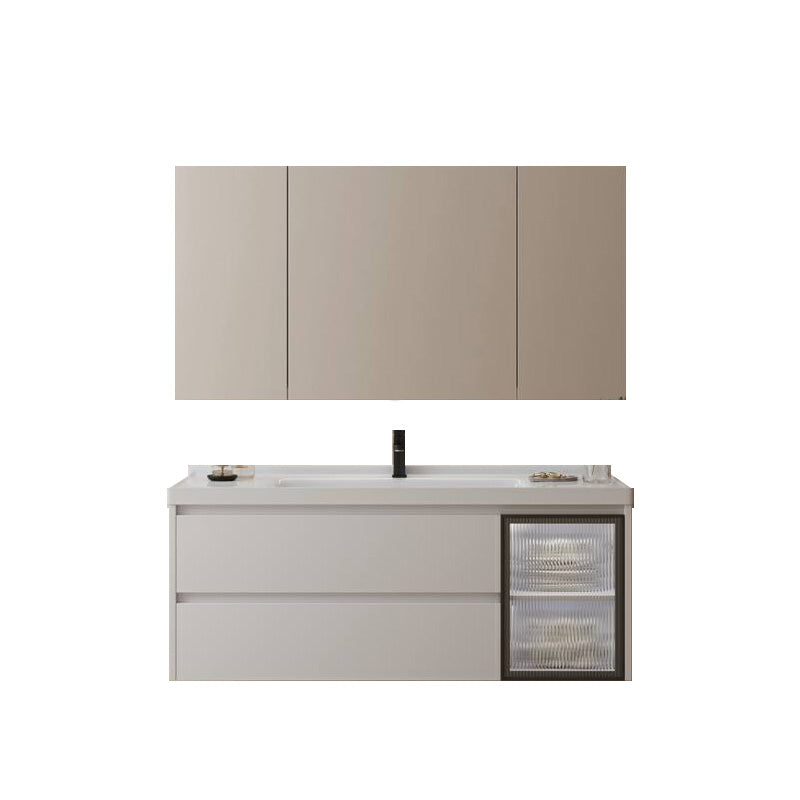 Modern Space Saver Vanity Wall Mount Ceramic Top Backsplash Included Vanity & Faucet & Mirror Cabinet 40"L x 20"W x 20"H Smart Control Not Included Clearhalo 'Bathroom Remodel & Bathroom Fixtures' 'Bathroom Vanities' 'bathroom_vanities' 'Home Improvement' 'home_improvement' 'home_improvement_bathroom_vanities' 8142084