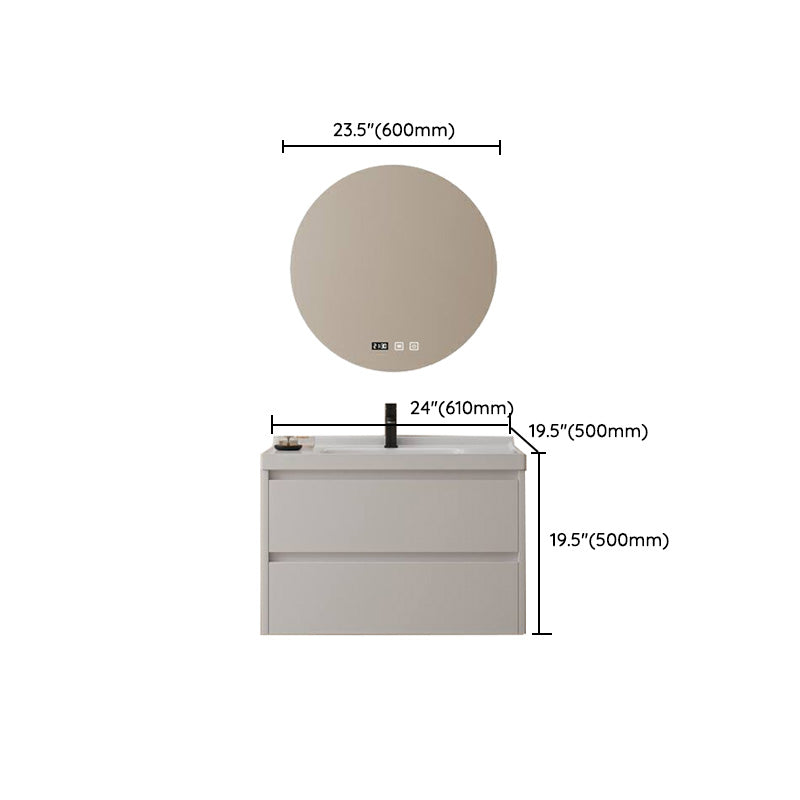 Modern Space Saver Vanity Wall Mount Ceramic Top Backsplash Included Clearhalo 'Bathroom Remodel & Bathroom Fixtures' 'Bathroom Vanities' 'bathroom_vanities' 'Home Improvement' 'home_improvement' 'home_improvement_bathroom_vanities' 8142090