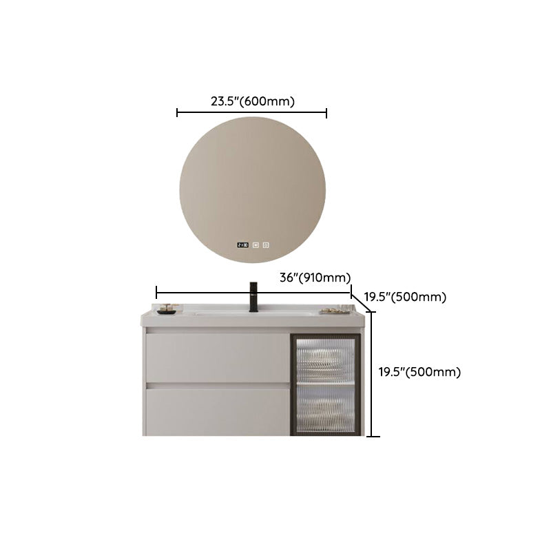Modern Space Saver Vanity Wall Mount Ceramic Top Backsplash Included Clearhalo 'Bathroom Remodel & Bathroom Fixtures' 'Bathroom Vanities' 'bathroom_vanities' 'Home Improvement' 'home_improvement' 'home_improvement_bathroom_vanities' 8142093