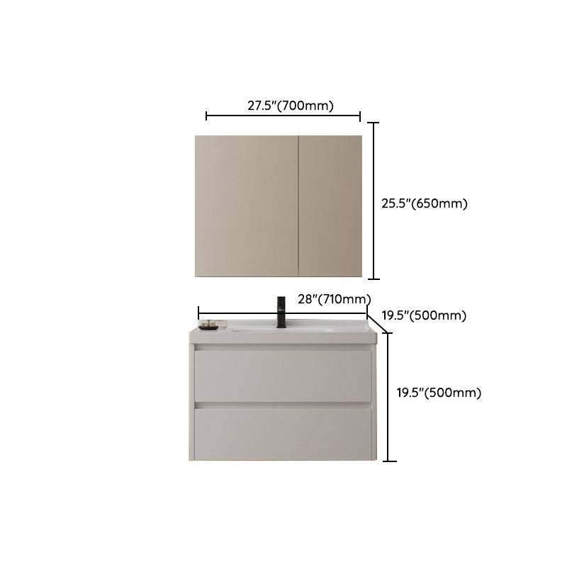 Modern Space Saver Vanity Wall Mount Ceramic Top Backsplash Included Clearhalo 'Bathroom Remodel & Bathroom Fixtures' 'Bathroom Vanities' 'bathroom_vanities' 'Home Improvement' 'home_improvement' 'home_improvement_bathroom_vanities' 8142105
